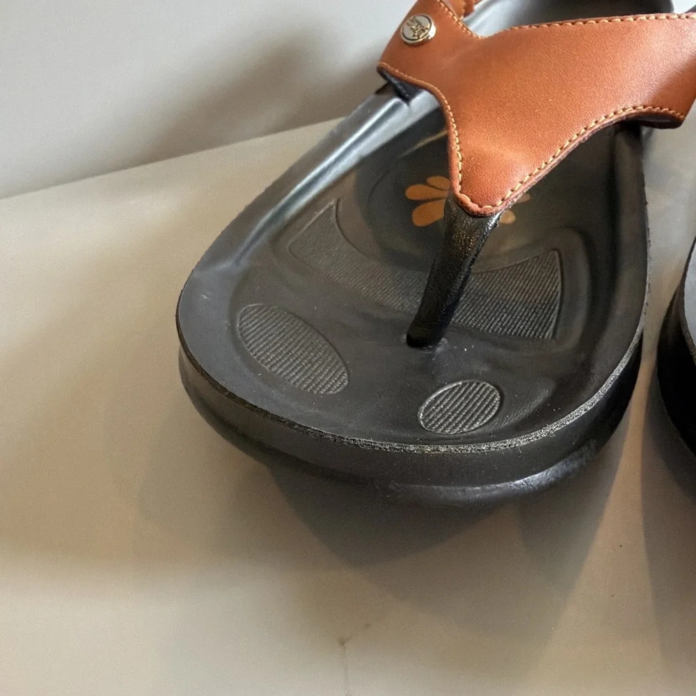 Aerosoft Original Comfort, Size 40 (US Size 9/9.5) Thong Sandals Brown